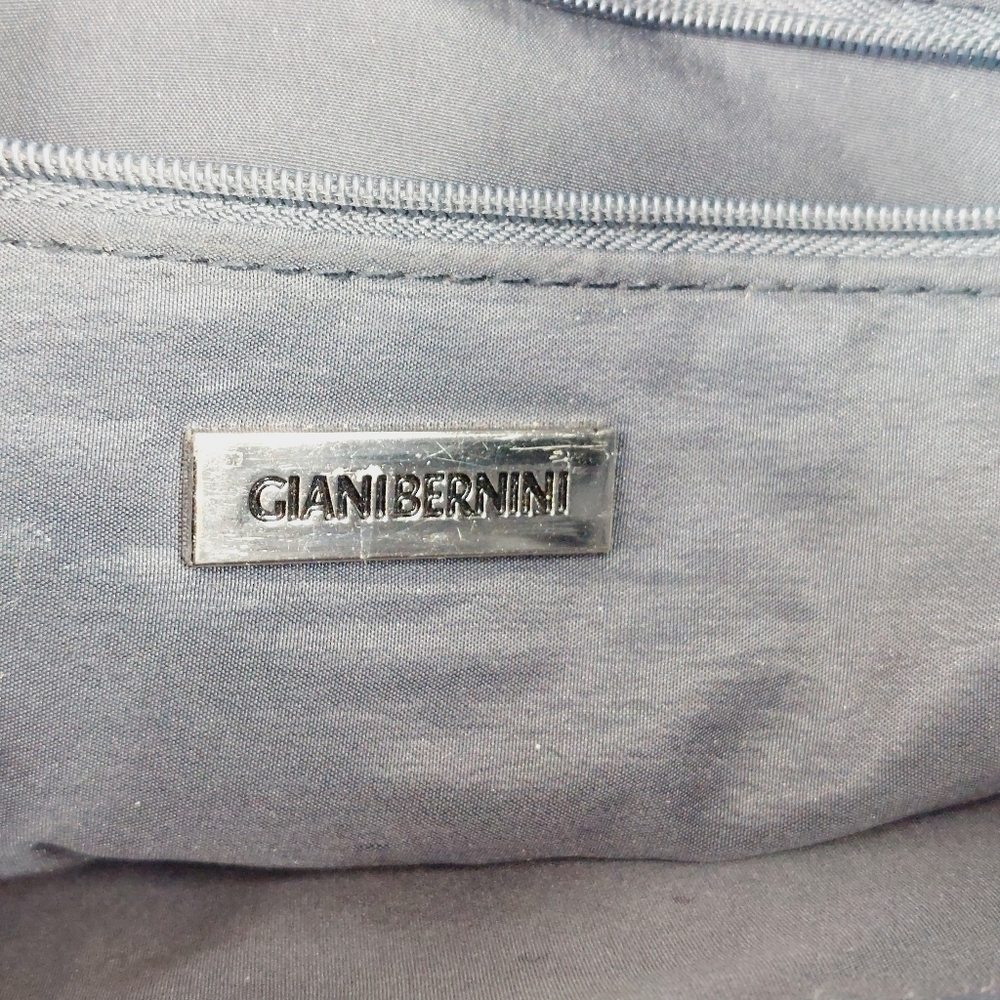 Giani Bernini Green Purse Blue 2Tone Classic Pattern Genuine Leather 0987 - Picture 11 of 14